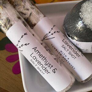 [Rage Gems] Bath Salt Shots with Gemstones -- Amethyst & Lavender